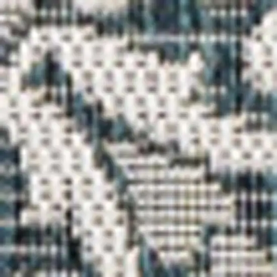 Turquoise And Cream Floral Indoor Outdoor Area Rug Photo 2