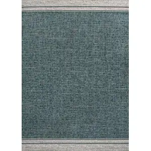 Photo of Turquoise And Cream Indoor Outdoor Area Rug