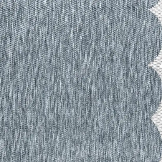 Turquoise And Cream Indoor Outdoor Area Rug Photo 2