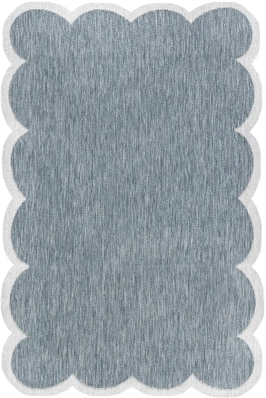 Turquoise And Cream Indoor Outdoor Area Rug Photo 1