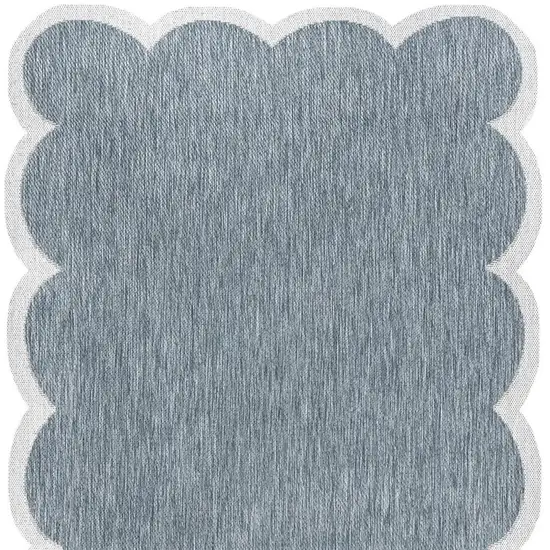 Turquoise And Cream Indoor Outdoor Area Rug Photo 2