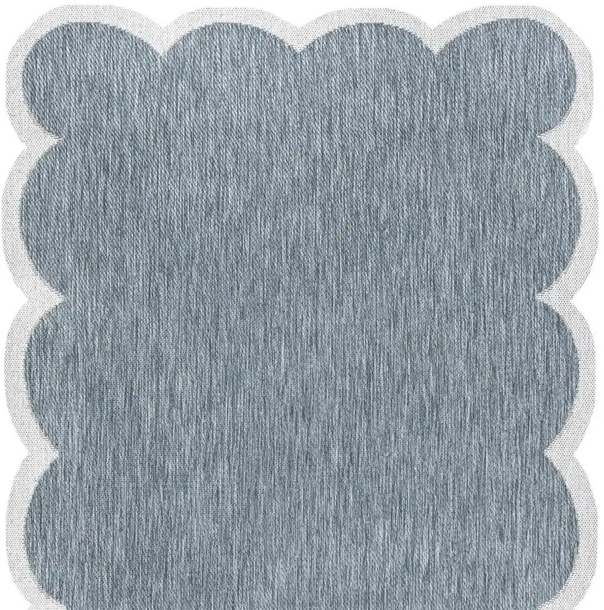 Turquoise And Cream Indoor Outdoor Area Rug Photo 3