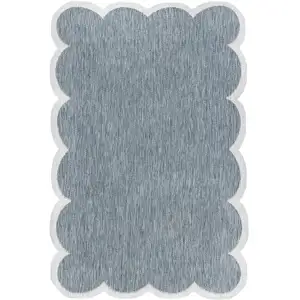 Photo of Turquoise And Cream Indoor Outdoor Area Rug
