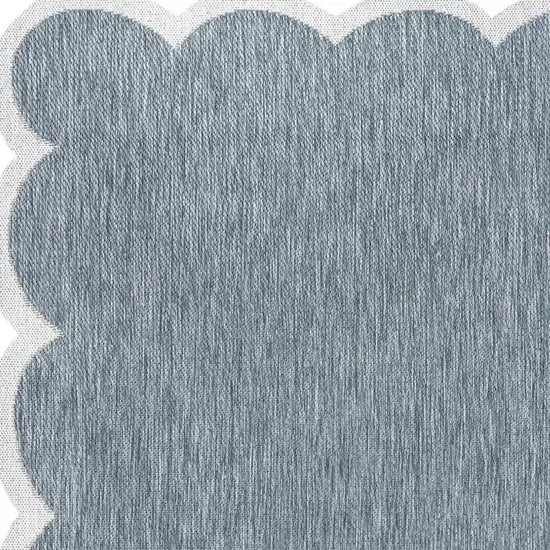 Turquoise And Cream Indoor Outdoor Area Rug Photo 2