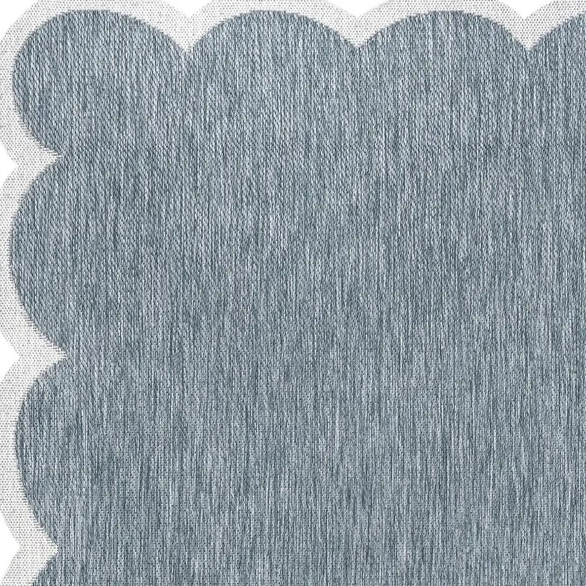 Turquoise And Cream Indoor Outdoor Area Rug Photo 2