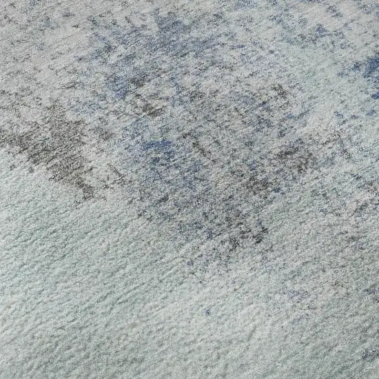 Turquoise And Gray Abstract Washable Area Rug With UV Protection Photo 7
