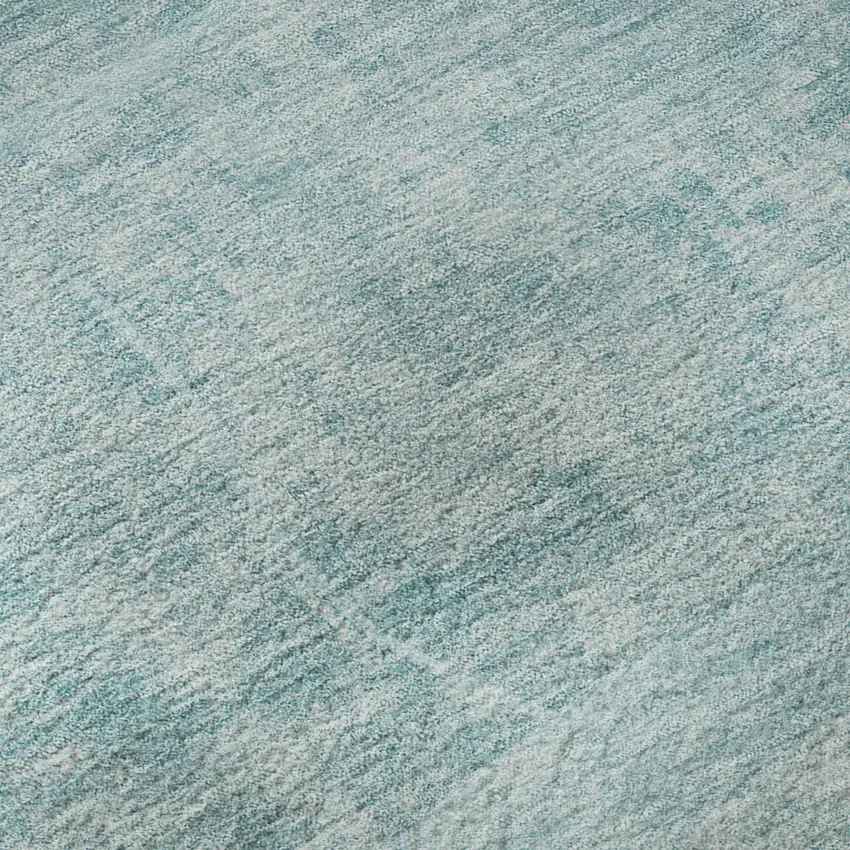 Turquoise And Ivory Abstract Geometric Washable Area Rug With UV Protection Photo 9