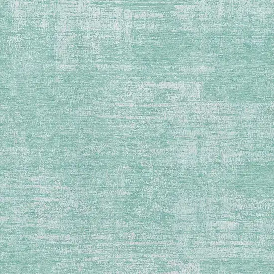 Turquoise And Ivory Abstract Washable Area Rug With UV Protection Photo 3