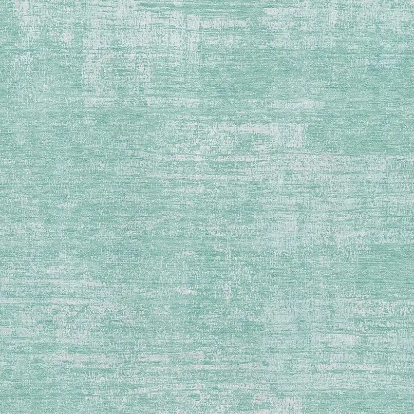 Turquoise And Ivory Abstract Washable Area Rug With UV Protection Photo 3