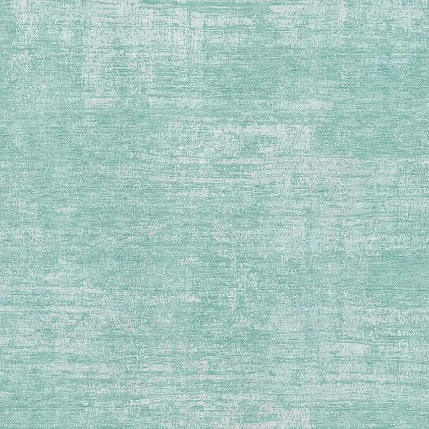 Turquoise And Ivory Abstract Washable Area Rug With UV Protection Photo 3