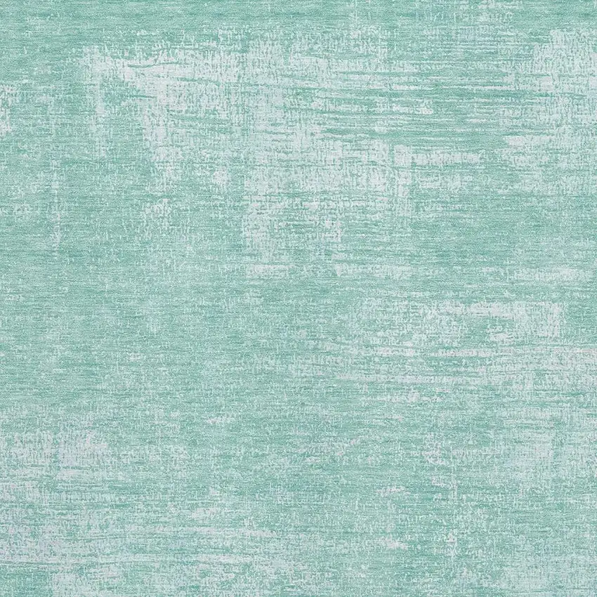 Turquoise And Ivory Abstract Washable Area Rug With UV Protection Photo 3