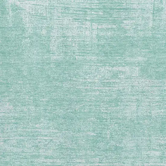 Turquoise And Ivory Abstract Washable Area Rug With UV Protection Photo 3