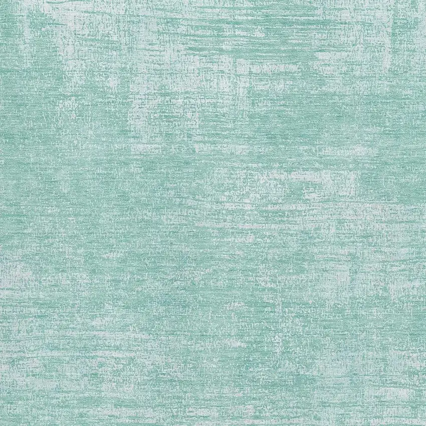 Turquoise And Ivory Abstract Washable Area Rug With UV Protection Photo 3