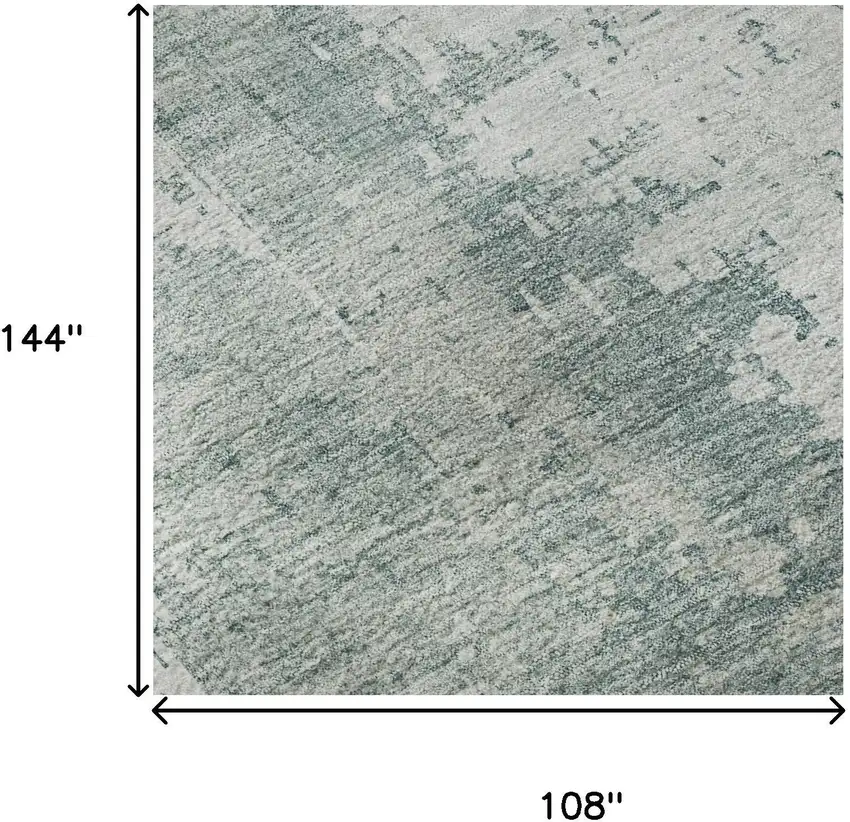 Turquoise And Ivory Abstract Washable Area Rug With UV Protection Photo 8