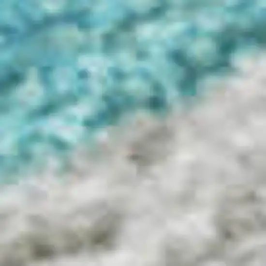 Turquoise And Ivory Striped Washable Area Rug With UV Protection Photo 3