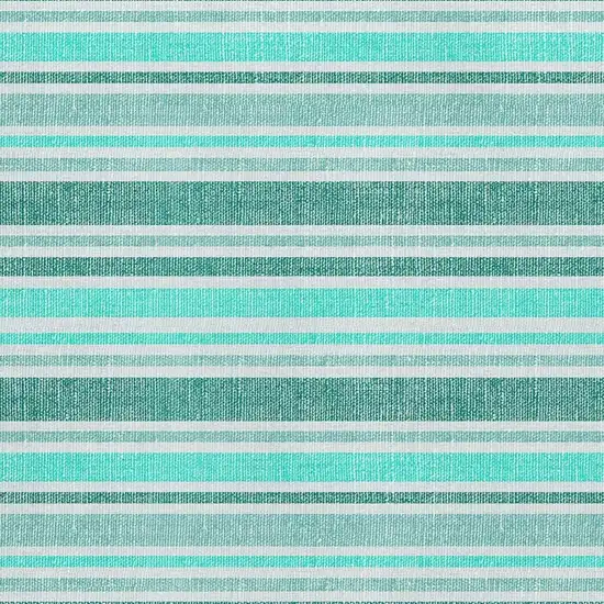 Turquoise And Ivory Striped Washable Area Rug With UV Protection Photo 3