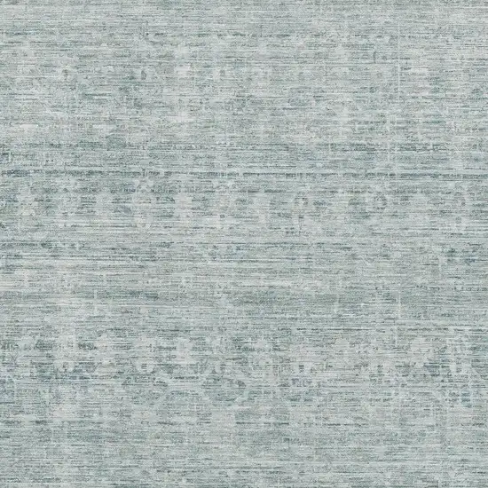 Turquoise And Ivory Striped Washable Area Rug With UV Protection Photo 2