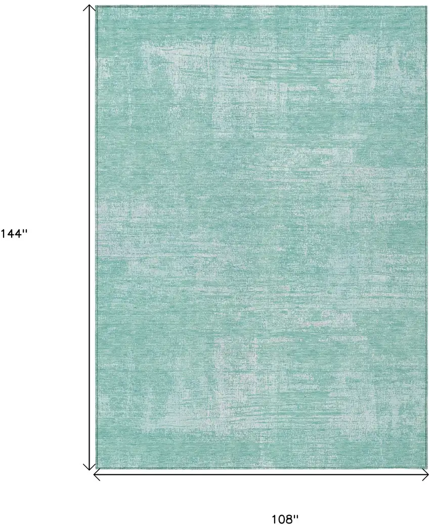 Turquoise And Teal Blue Abstract Washable Indoor Outdoor Area Rug Photo 3