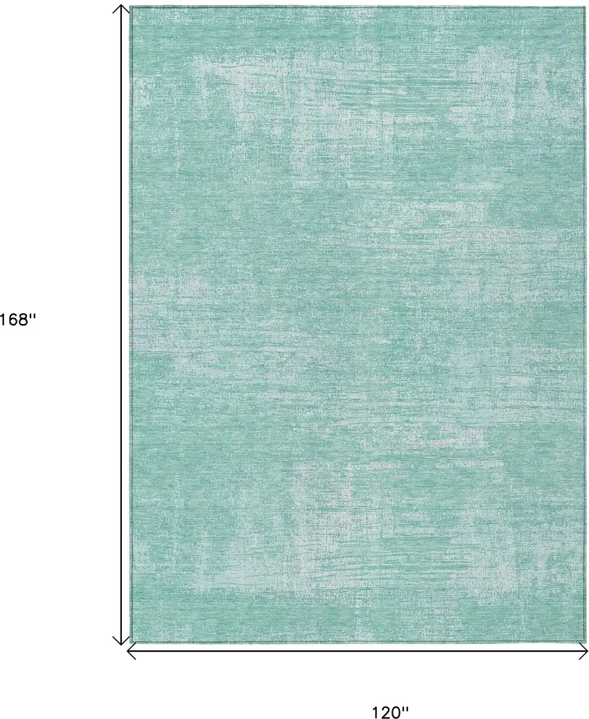 Turquoise And Teal Blue Abstract Washable Indoor Outdoor Area Rug Photo 3