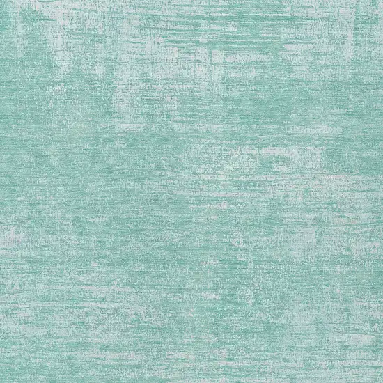 Turquoise And Teal Blue Abstract Washable Indoor Outdoor Area Rug Photo 6