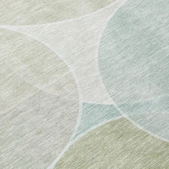 Turquoise And Teal Blue Geometric Washable Indoor Outdoor Area Rug Photo 6