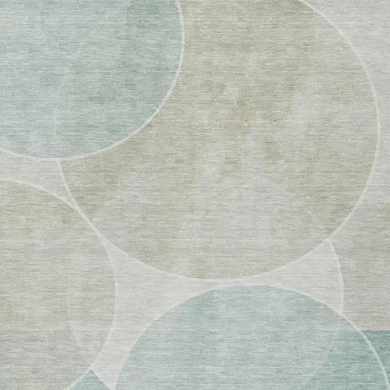Turquoise And Teal Blue Geometric Washable Indoor Outdoor Area Rug Photo 3