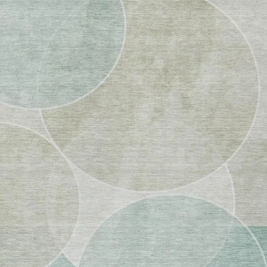 Turquoise And Teal Blue Geometric Washable Indoor Outdoor Area Rug Photo 3