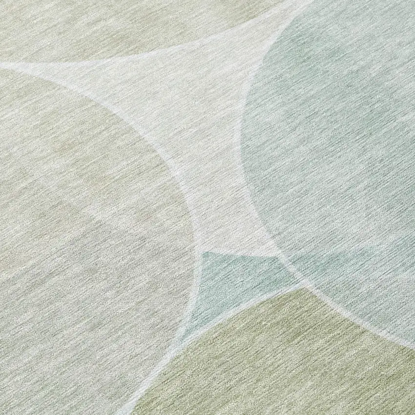 Turquoise And Teal Blue Geometric Washable Indoor Outdoor Area Rug Photo 6