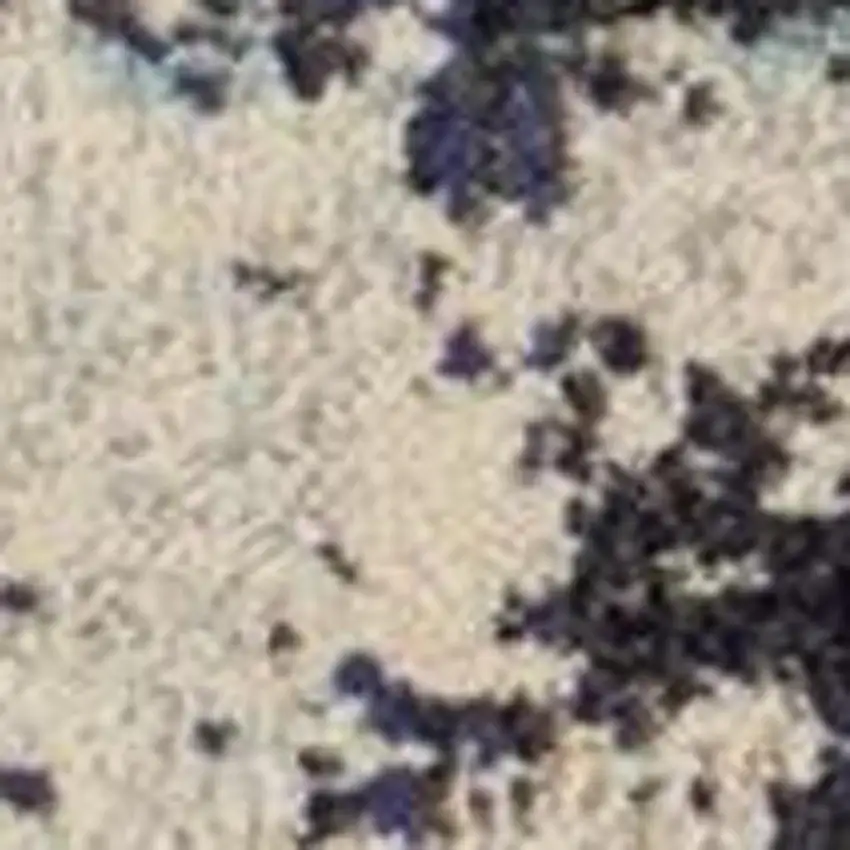 Turquoise Cream and Navy Blue Floral Distressed Area Rug Photo 3