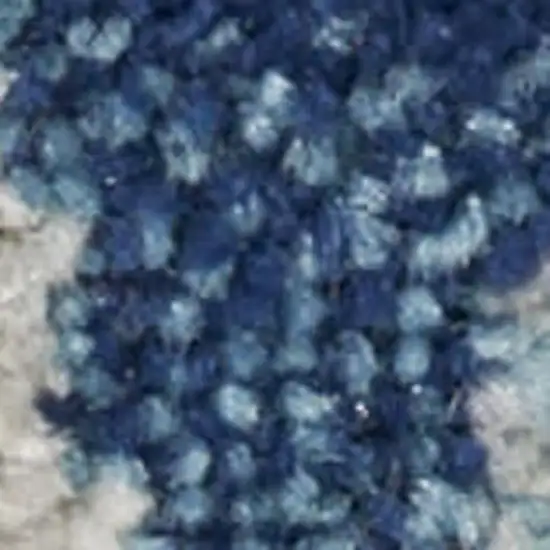 Turquoise Cream and Navy Blue Floral Distressed Area Rug Photo 1