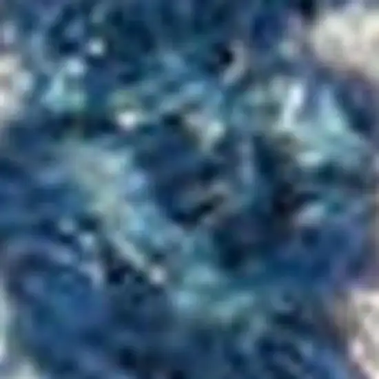 Turquoise Cream and Navy Blue Floral Distressed Area Rug Photo 4