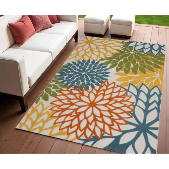 Blue And Yellow Indoor Outdoor Area Rug Photo 2