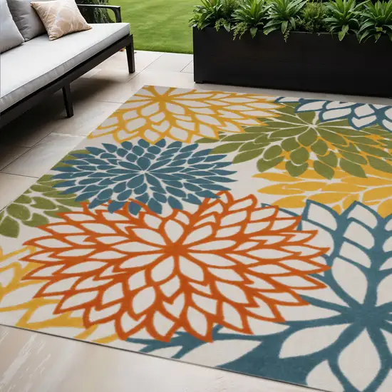 Blue And Yellow Indoor Outdoor Area Rug Photo 2