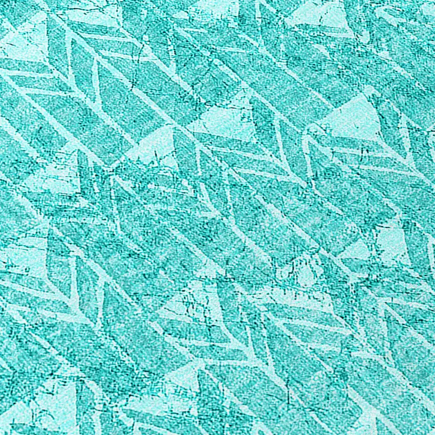 Turquoise Geometric Washable Non Skid Indoor Outdoor Area Rug Photo 7
