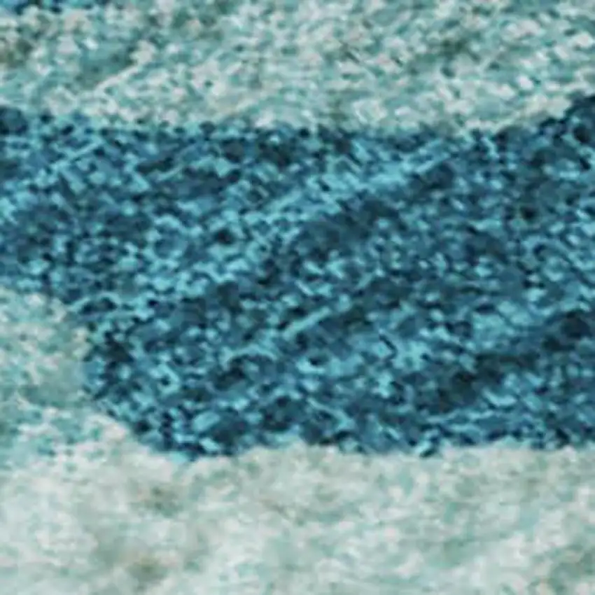 Turquoise Gray And Ivory Abstract Washable Area Rug With UV Protection Photo 2