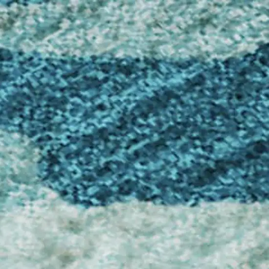 Turquoise Gray And Ivory Abstract Washable Area Rug With UV Protection Photo 3