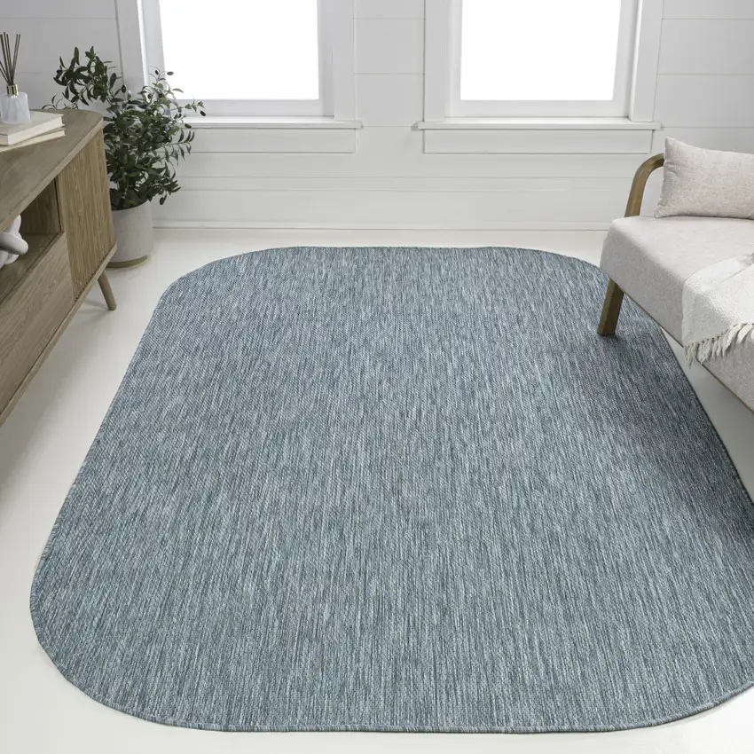 Turquoise Indoor Outdoor Area Rug Photo 5