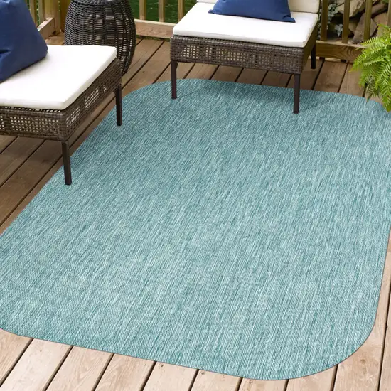 Turquoise Indoor Outdoor Area Rug Photo 8