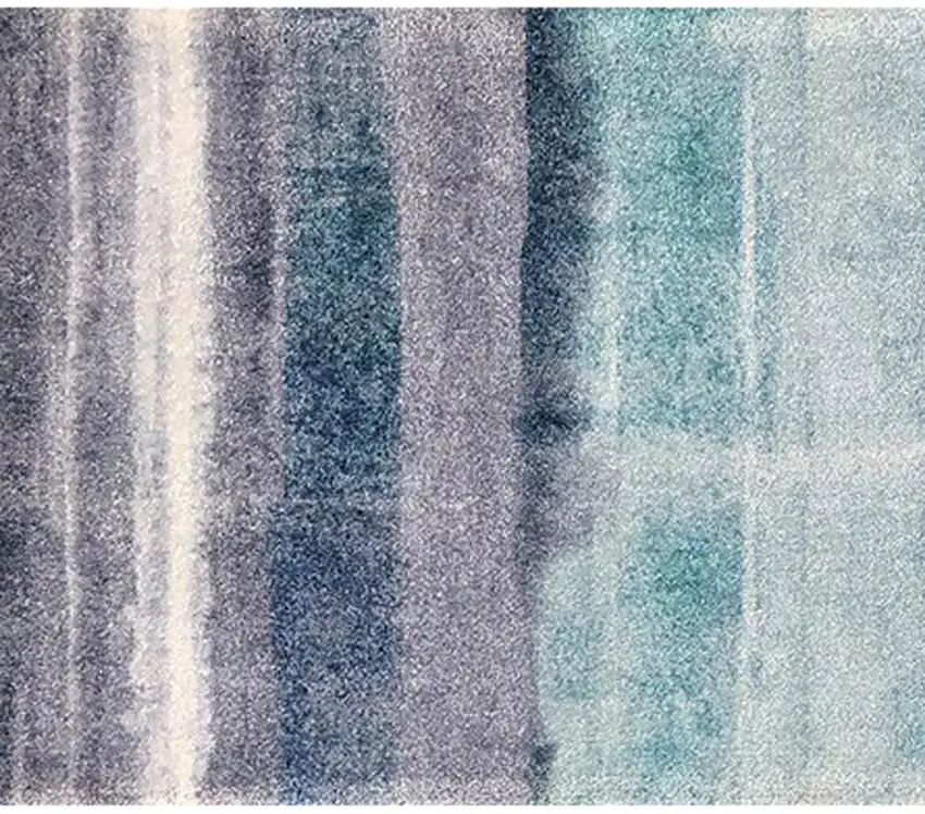 Turquoise Ombre Machine Washable Runner Rug With UV Protection Photo 4