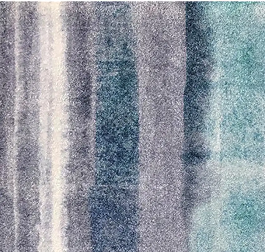 Turquoise Ombre Machine Washable Runner Rug With UV Protection Photo 3