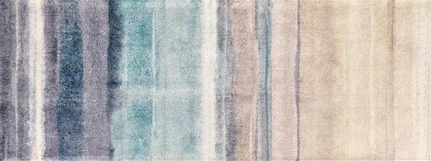 Turquoise Ombre Machine Washable Runner Rug With UV Protection Photo 1