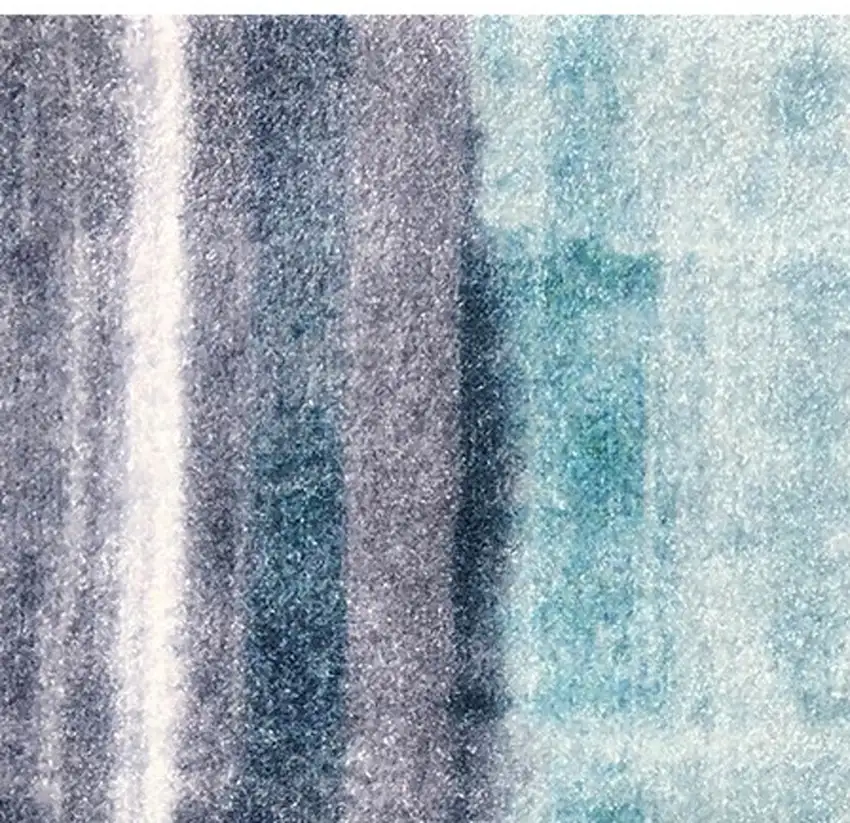 Turquoise Ombre Washable Area Rug With UV Protection Photo 4