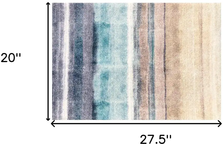 Turquoise Ombre Washable Area Rug With UV Protection Photo 5