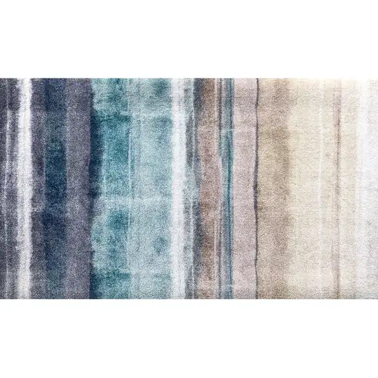 Turquoise Ombre Washable Area Rug With UV Protection Photo 1