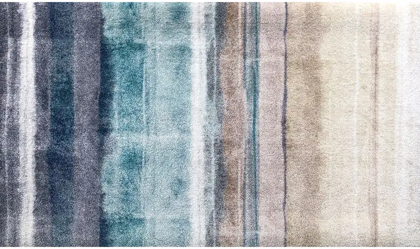 Turquoise Ombre Washable Area Rug With UV Protection Photo 1