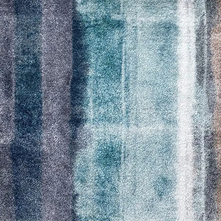 Turquoise Ombre Washable Area Rug With UV Protection Photo 2