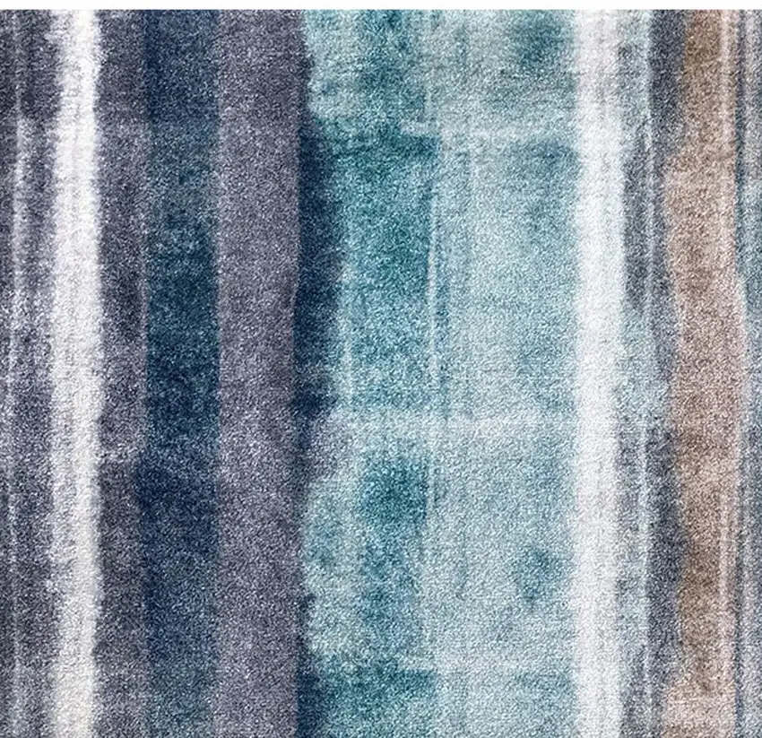 Turquoise Ombre Washable Area Rug With UV Protection Photo 3