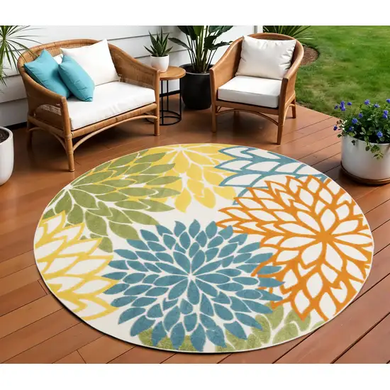 Blue And Ivory Indoor Outdoor Area Rug Photo 2