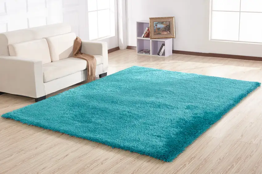 Turquoise Shag Hand Tufted Area Rug Photo 7