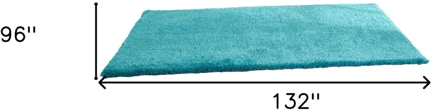Turquoise Shag Hand Tufted Area Rug Photo 3